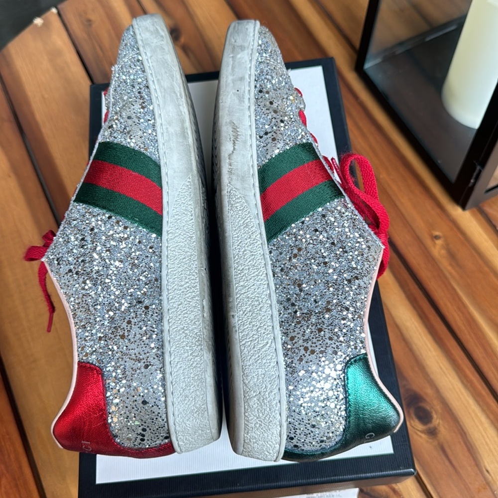 GUCCI SILVER SPARKLY SHOES - Picture 7 of 9